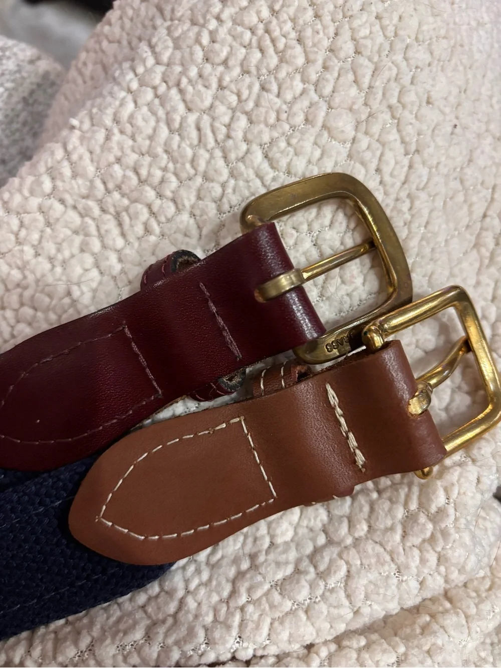 Vintage Skippers Leather & Blue Canvas Belt with Nautical Code Flags Size 32/33